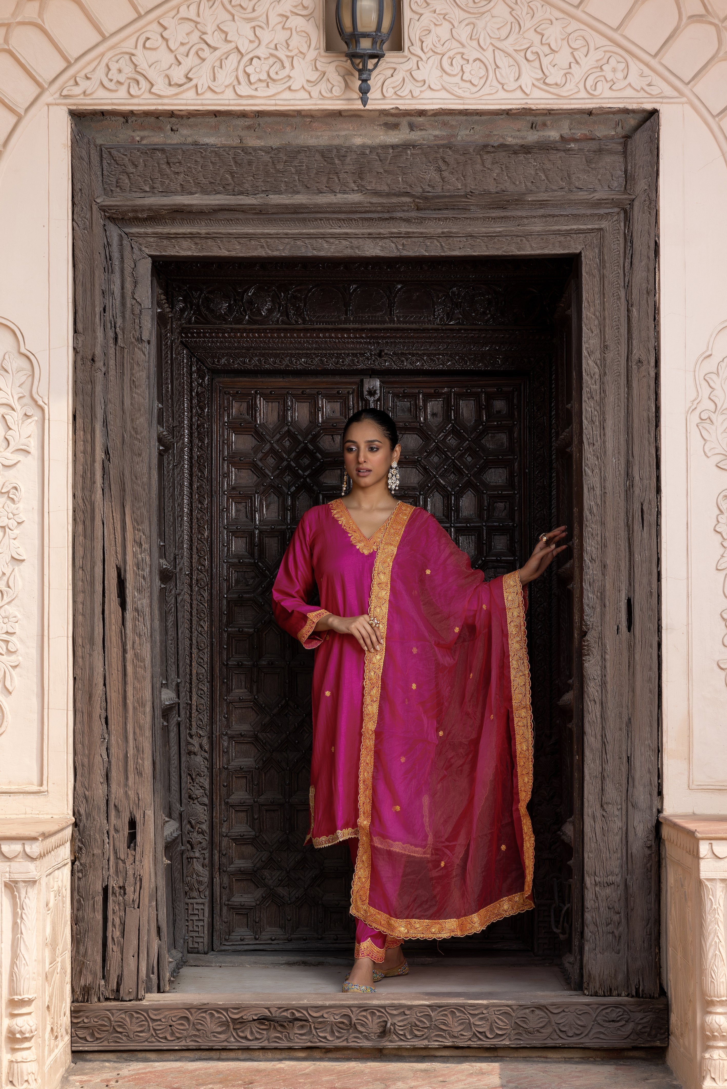 Rani Pilk Silk Kurta Set