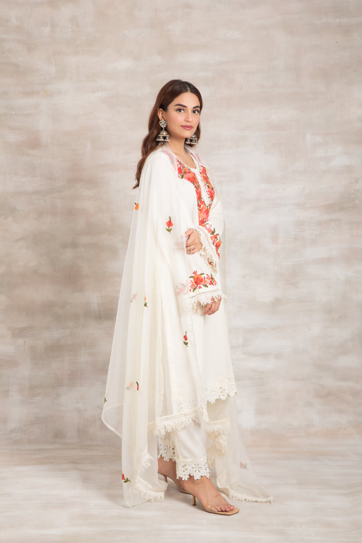 Ivory Organza Dupatta