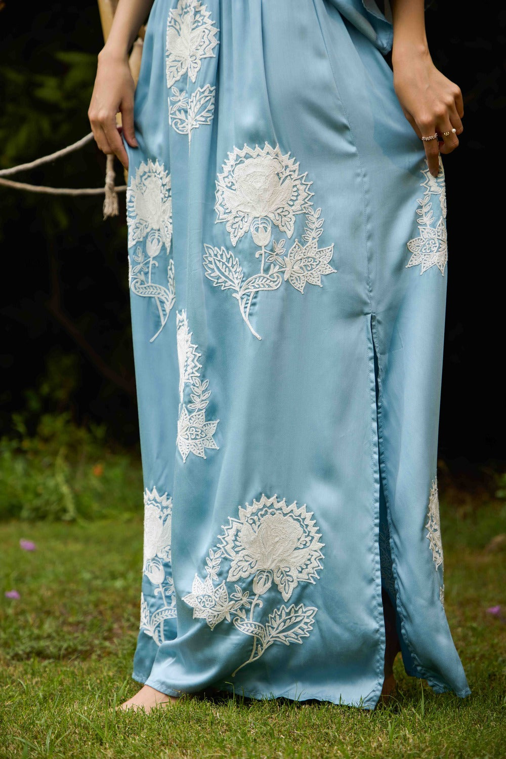 Cloud Blue Marbella Kaftaan Maxi Dress