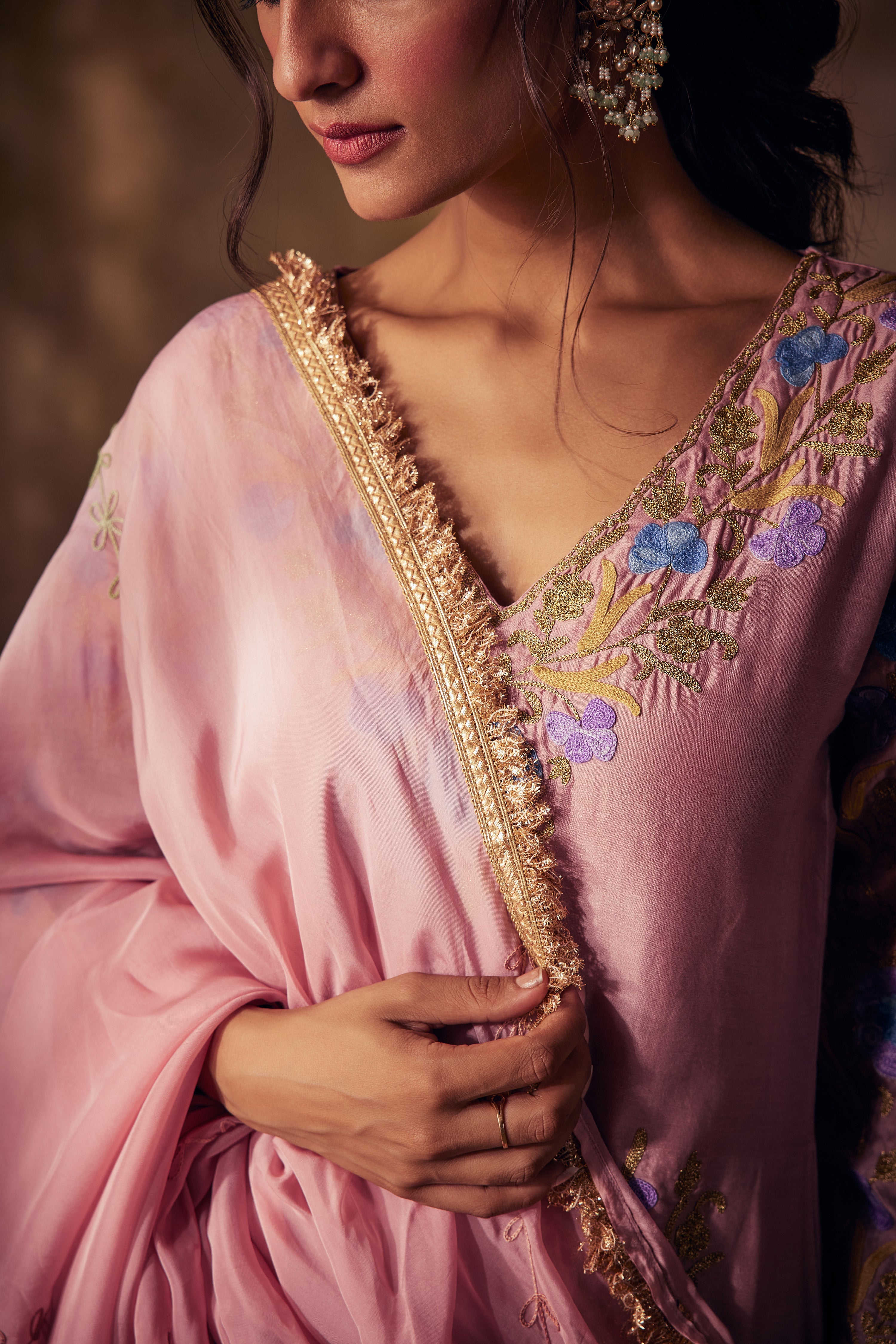 Nude Rose Gold & Aari Kurta Set