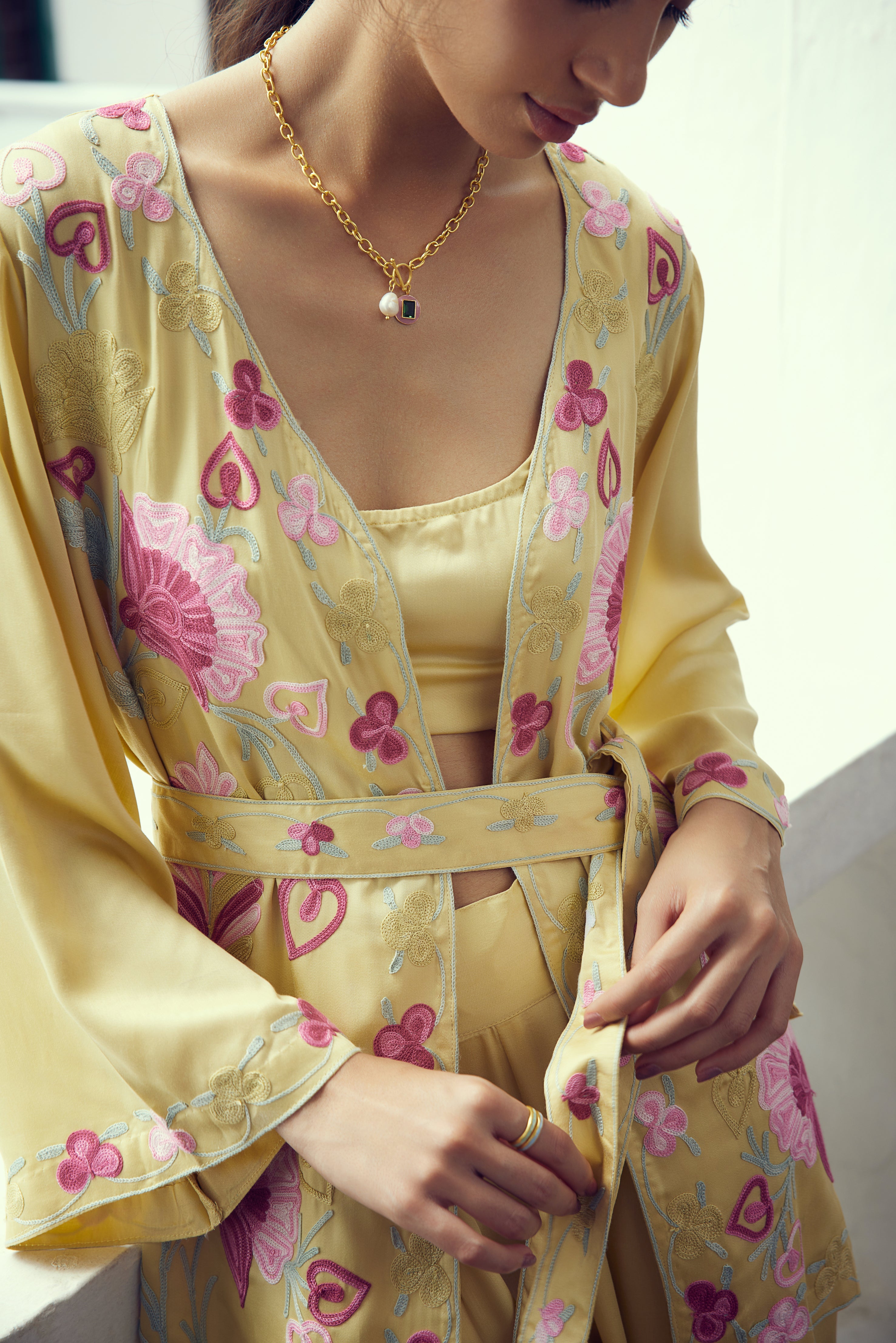 Lemon Kimono Co-ord Set