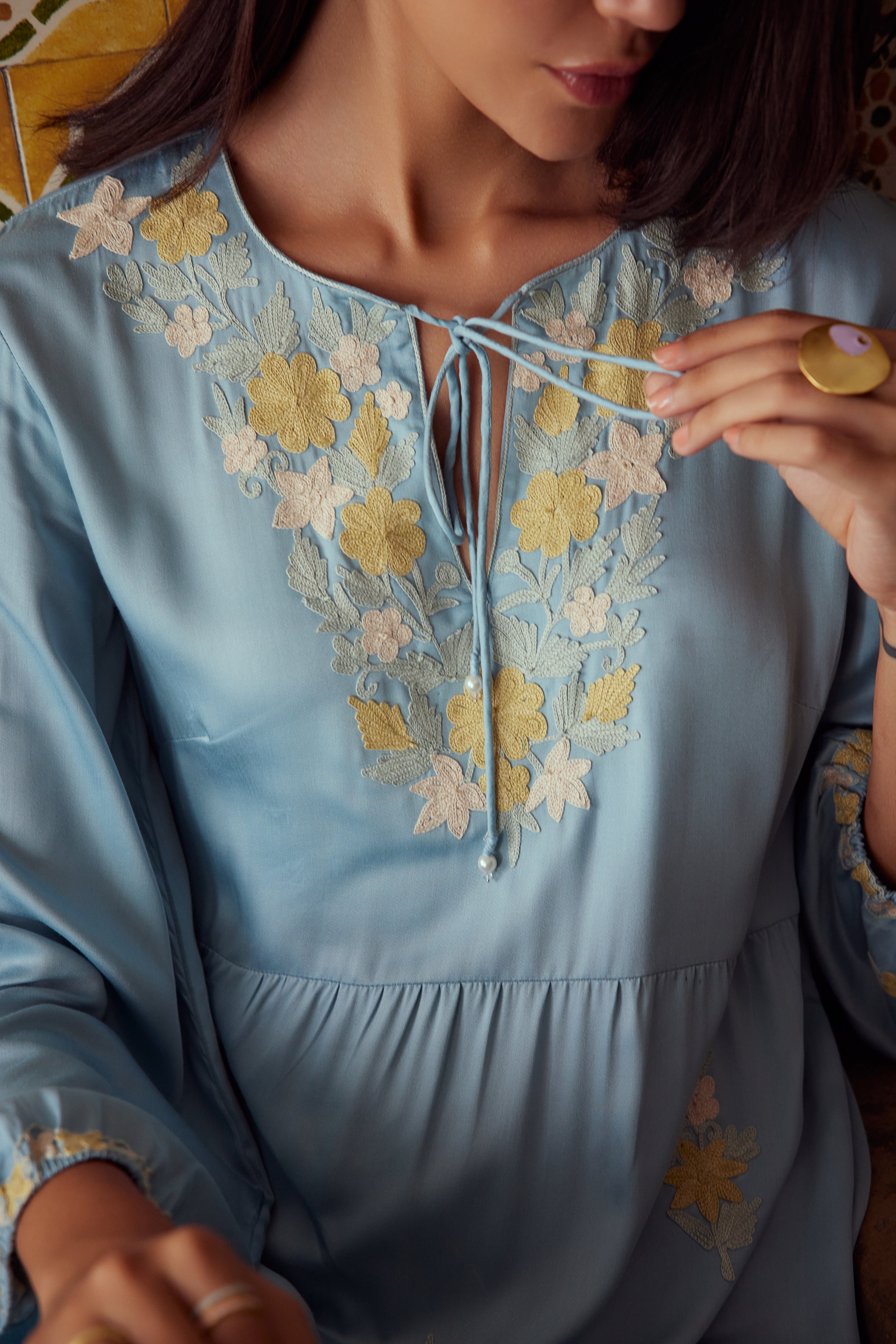 Blue Floral Maxi Dress