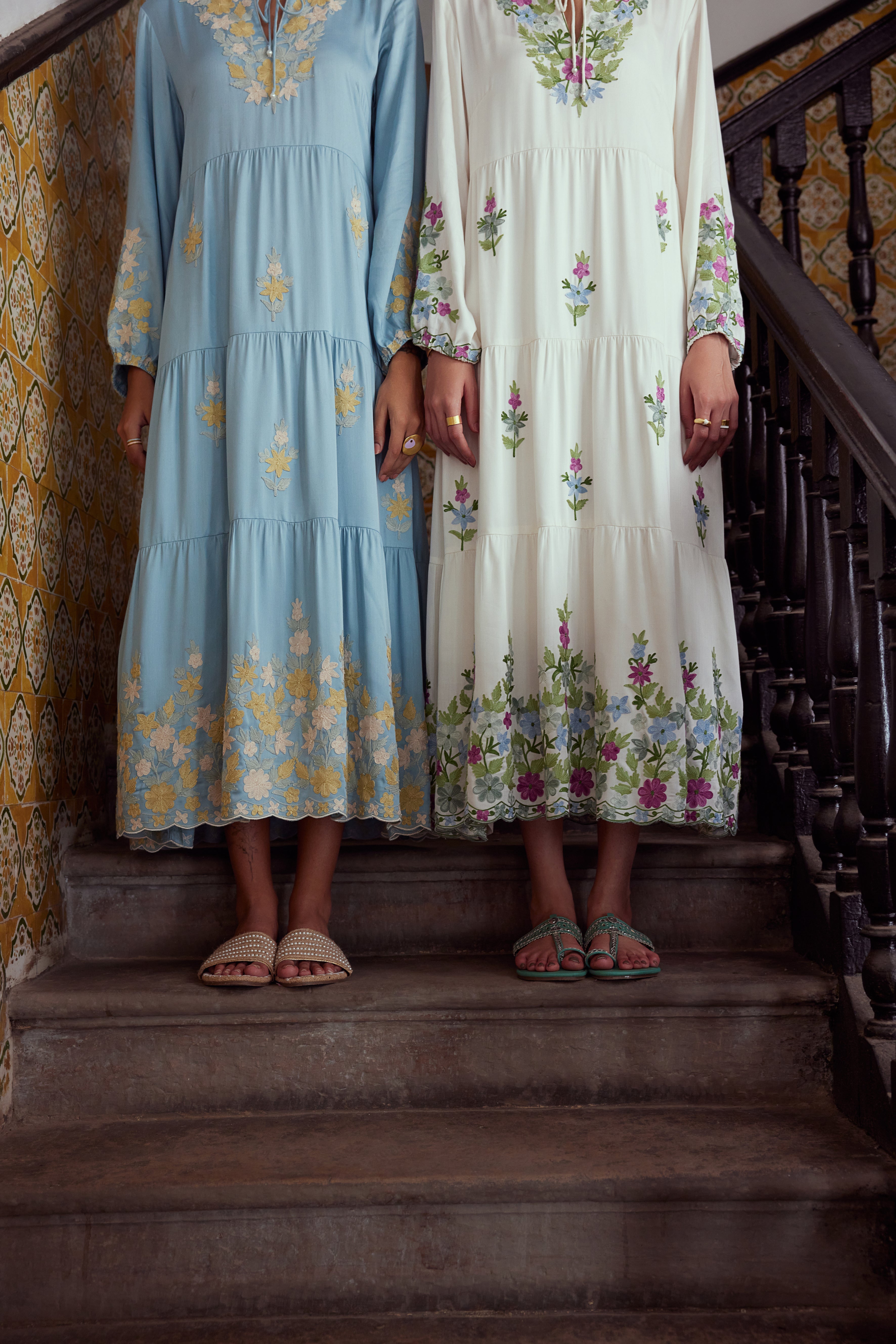 Blue Floral Maxi Dress