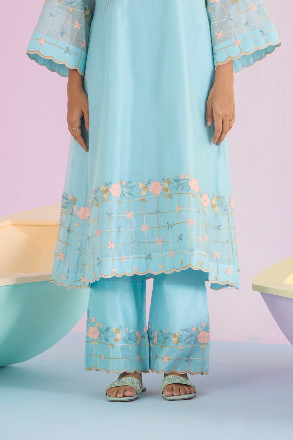 Blue Breeze Chanderi Cotton Kurta Set