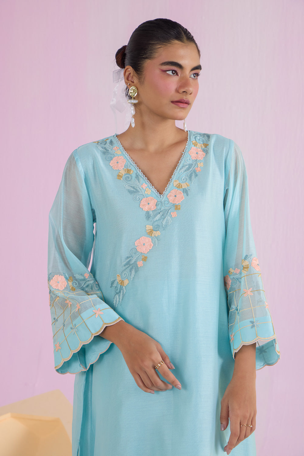 Blue Breeze Chanderi Cotton Kurta Set