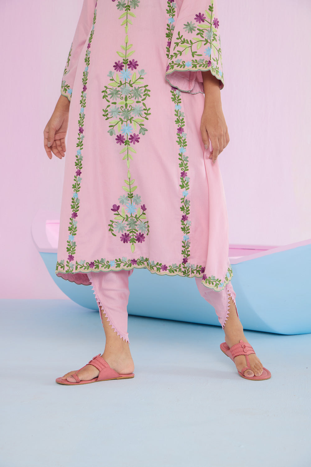 ﻿﻿﻿﻿Rosy Kalidaar Cotton Kurta Set