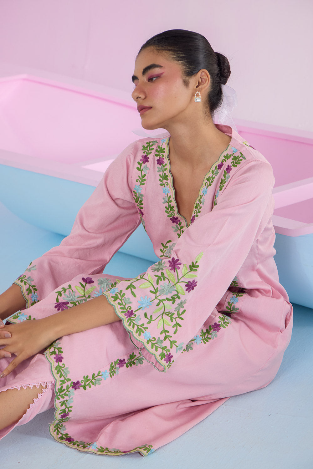 ﻿﻿﻿﻿Rosy Kalidaar Cotton Kurta Set