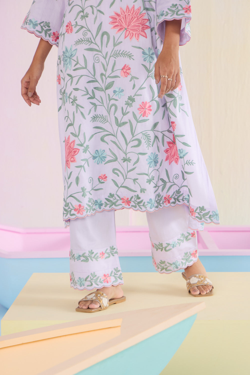 Lilac Blossom Cotton Kurta Set