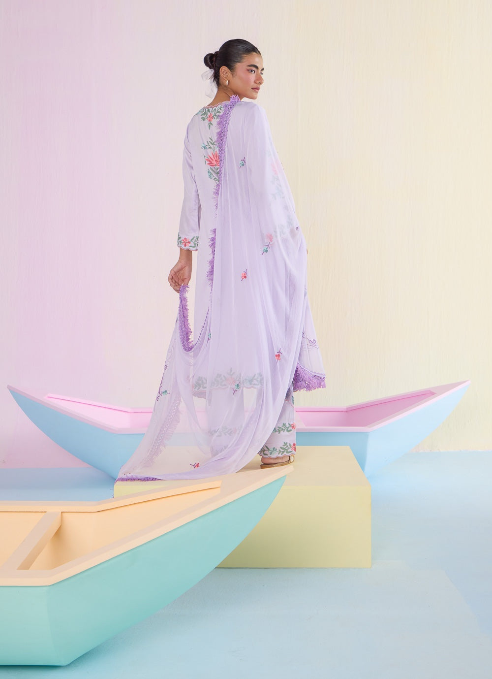 Lilac Blossom Cotton Kurta Set