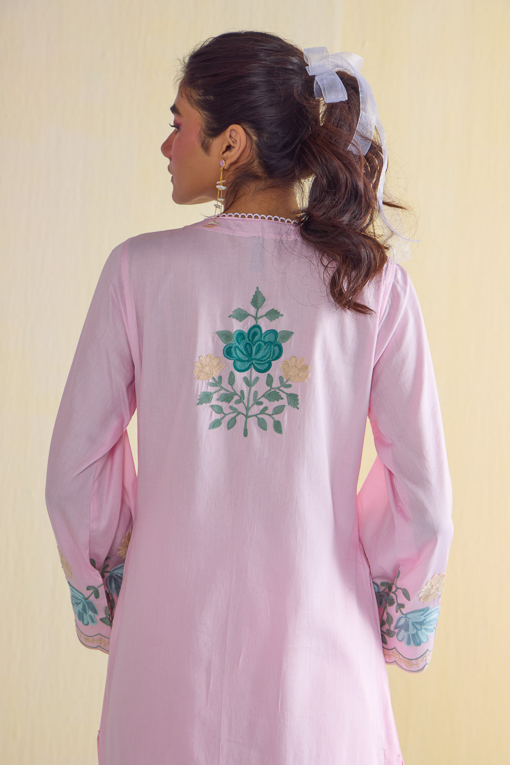 Pink Peony Cotton Kurta Set