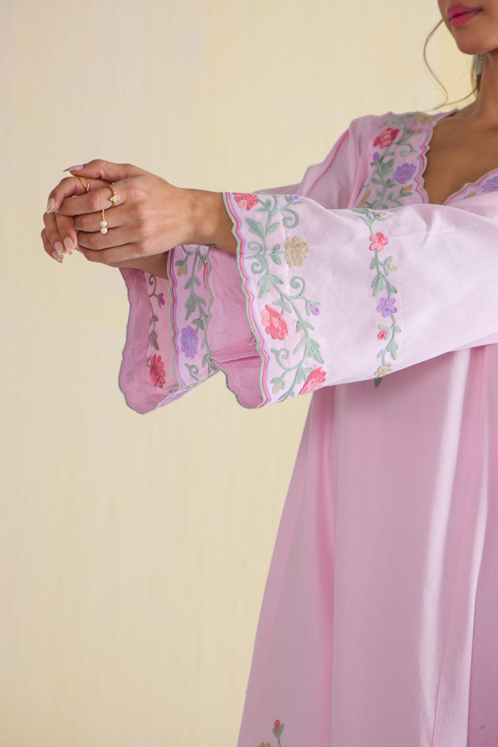 Pink Lady Tulip Kalidaar Cotton Kurta Set