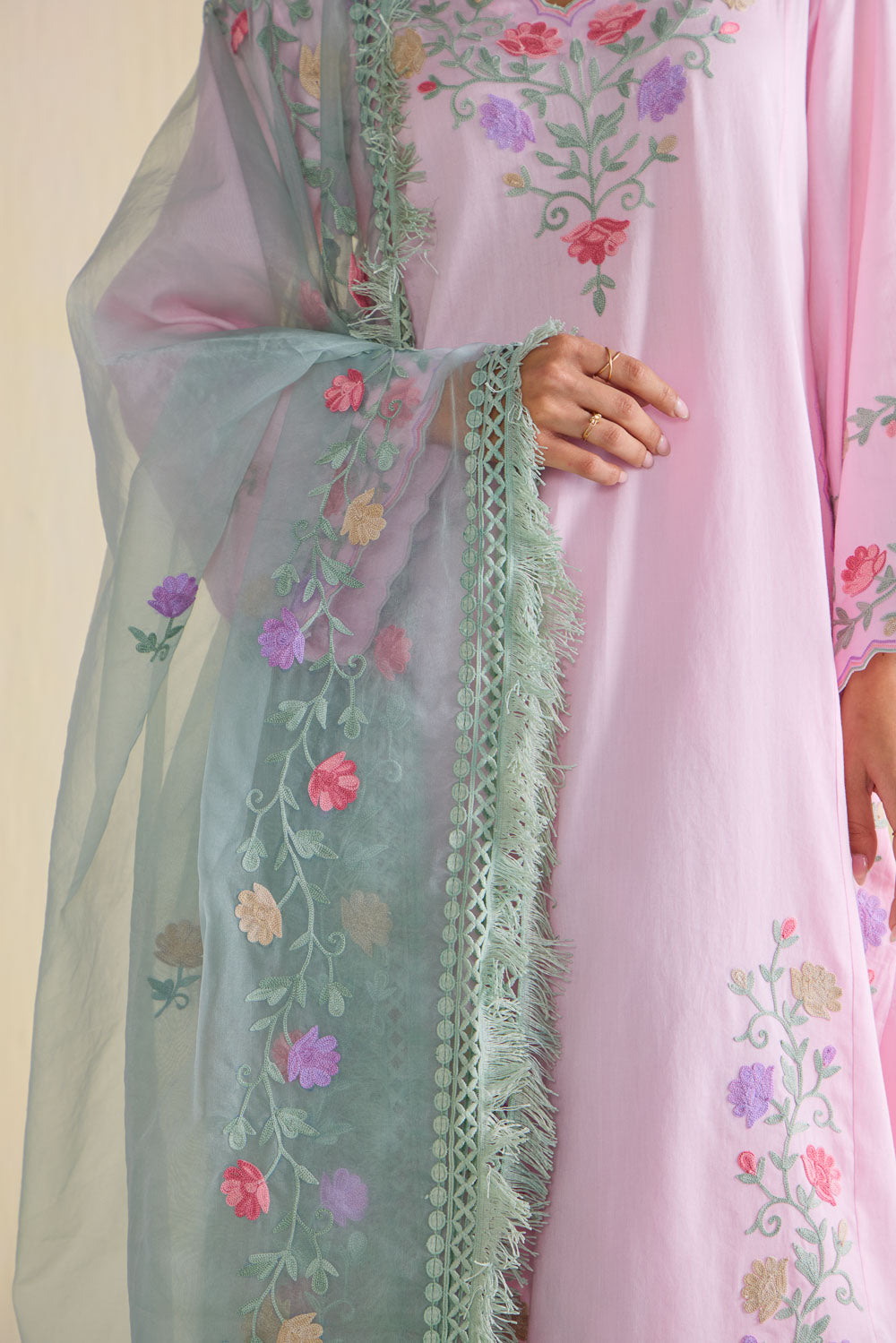 Pink Lady Tulip Kalidaar Cotton Kurta Set