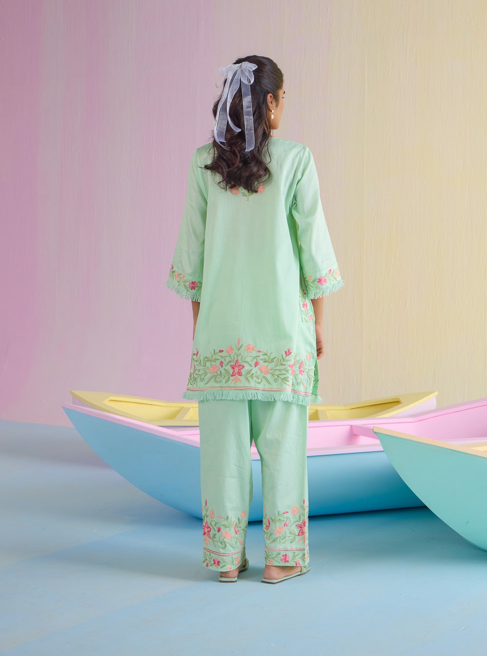 Frosty Mint Cotton Kurta Set