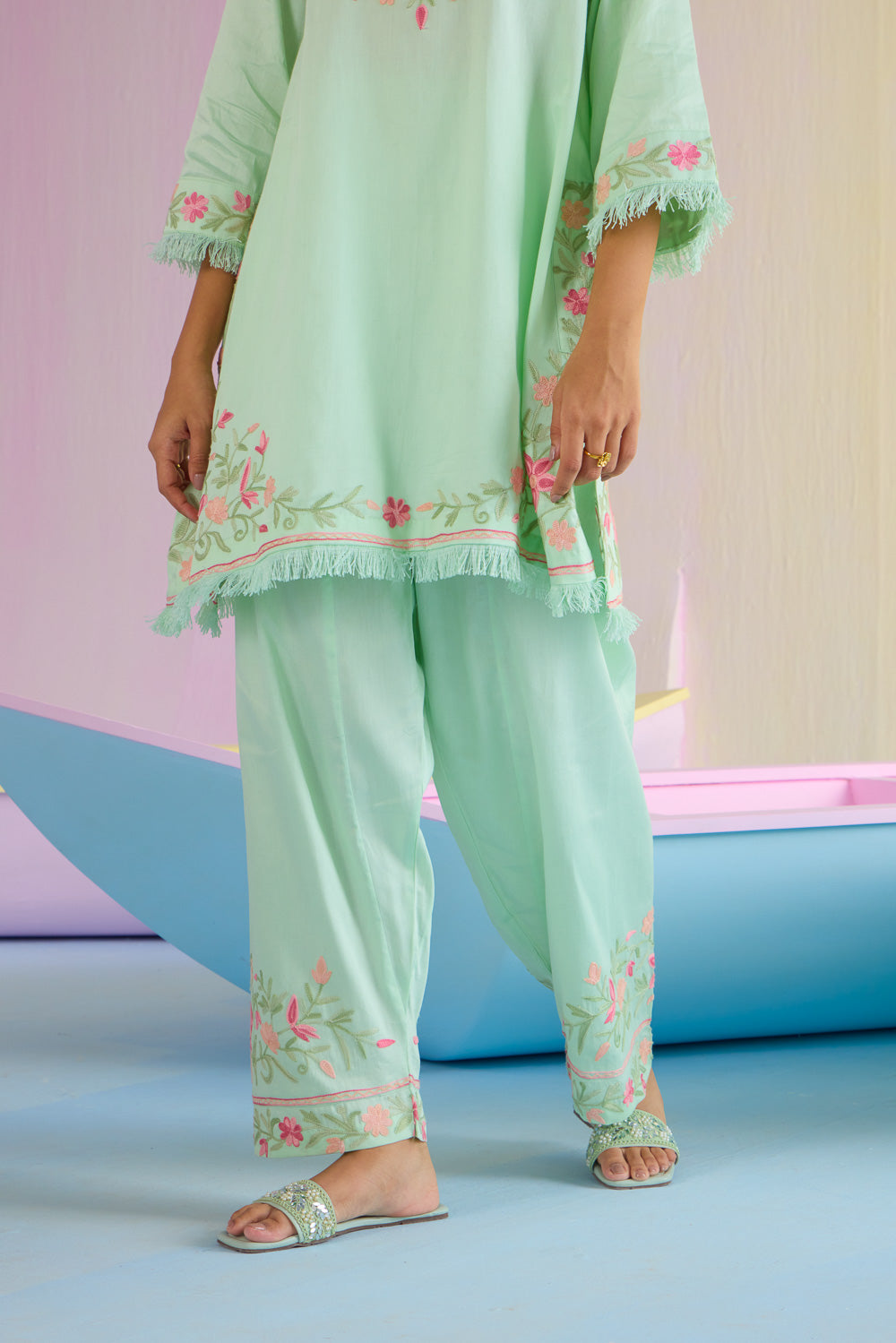 Frosty Mint Cotton Kurta Set