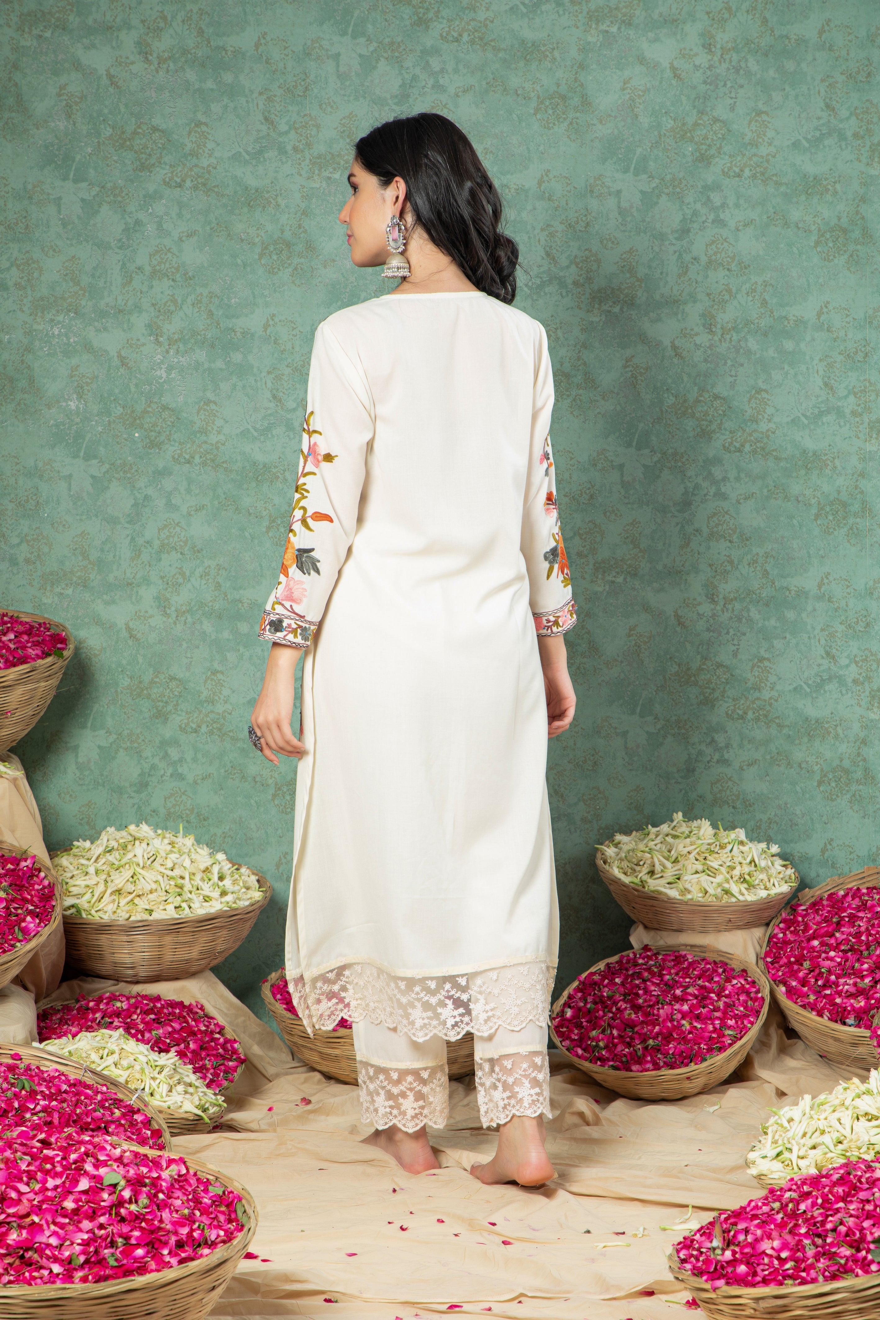 Ivory Guldasta Cotton Kurta Set