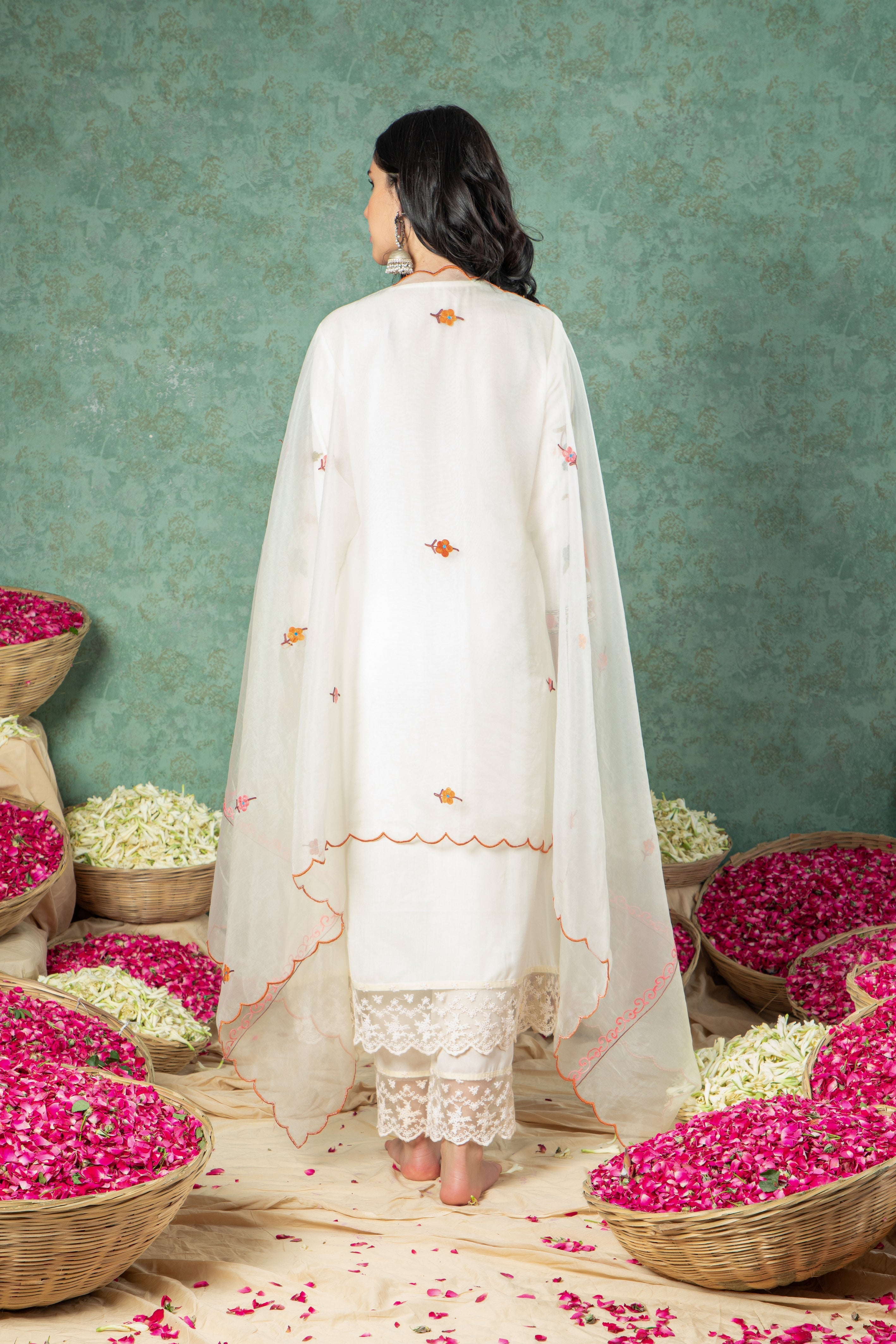 Ivory Guldasta Cotton Kurta Set