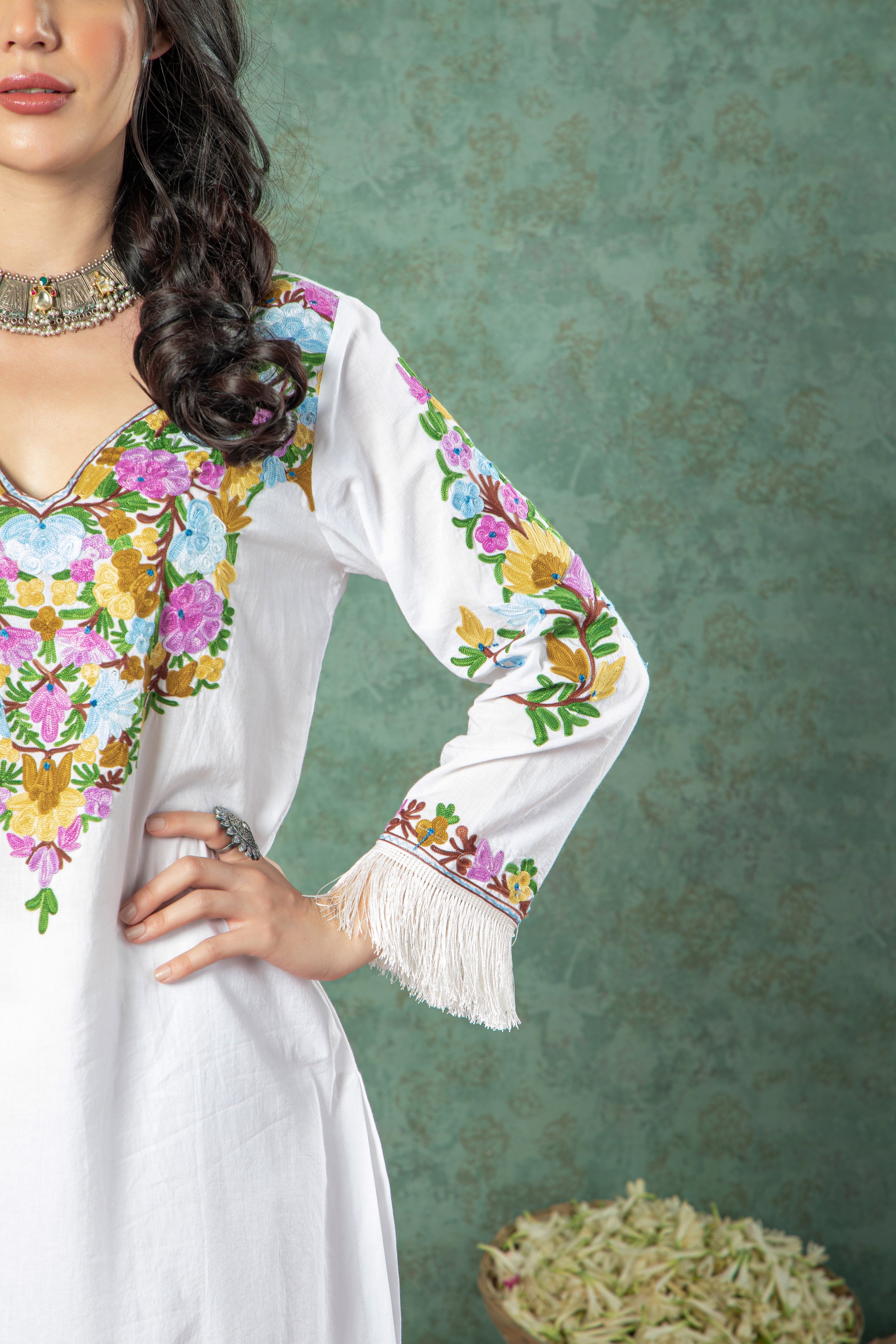 White Cotton Sharara Set