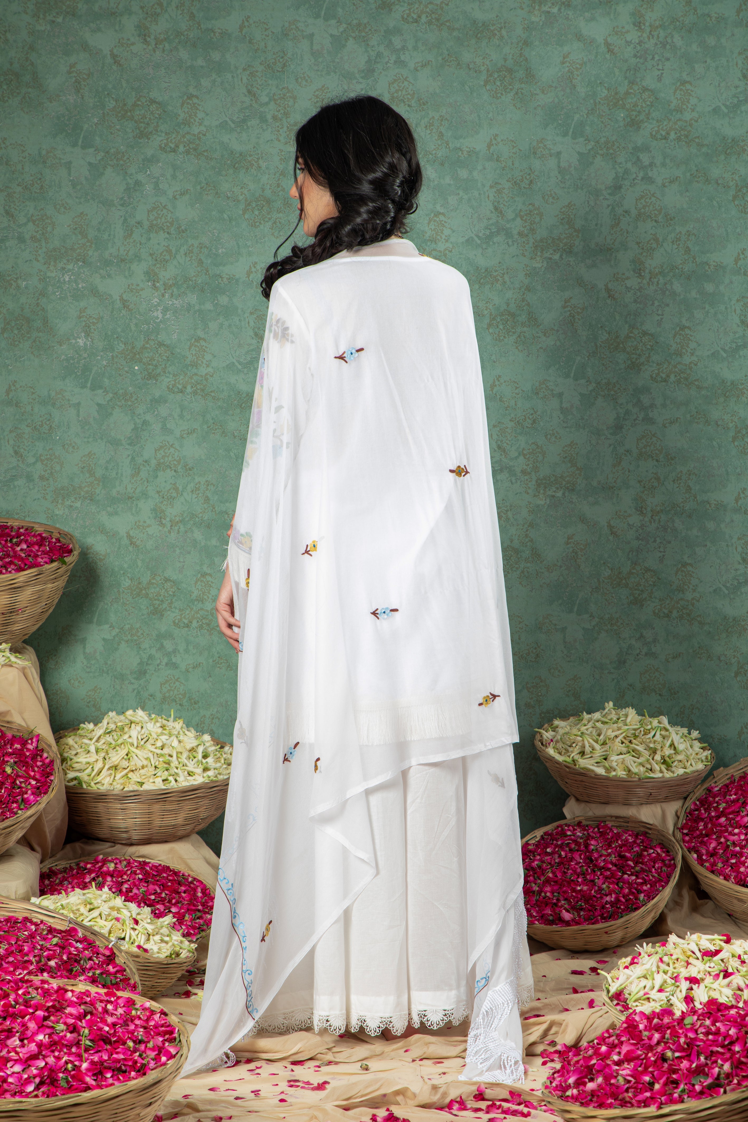 White Cotton Sharara Set