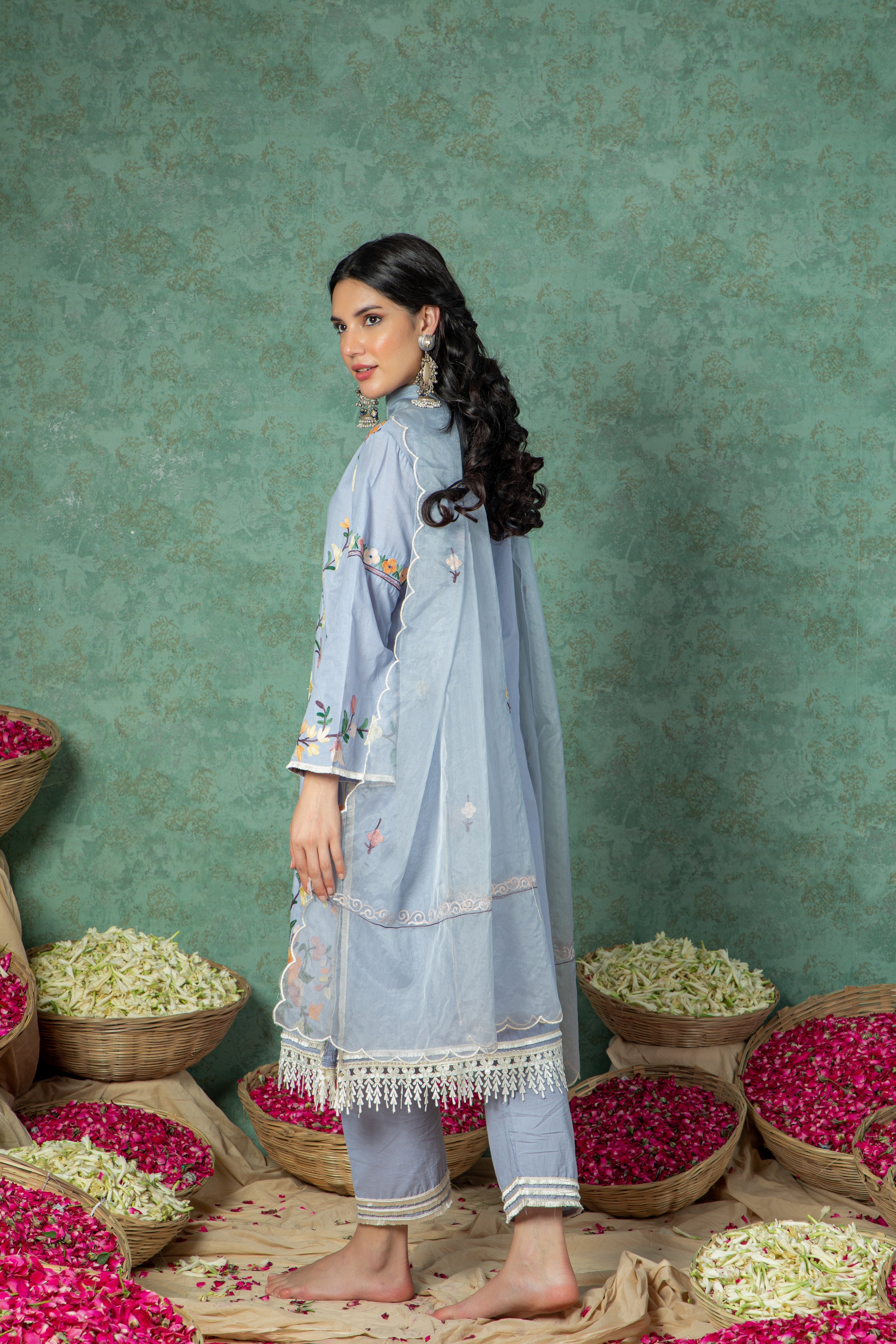 Blue Cotton Kurta Set