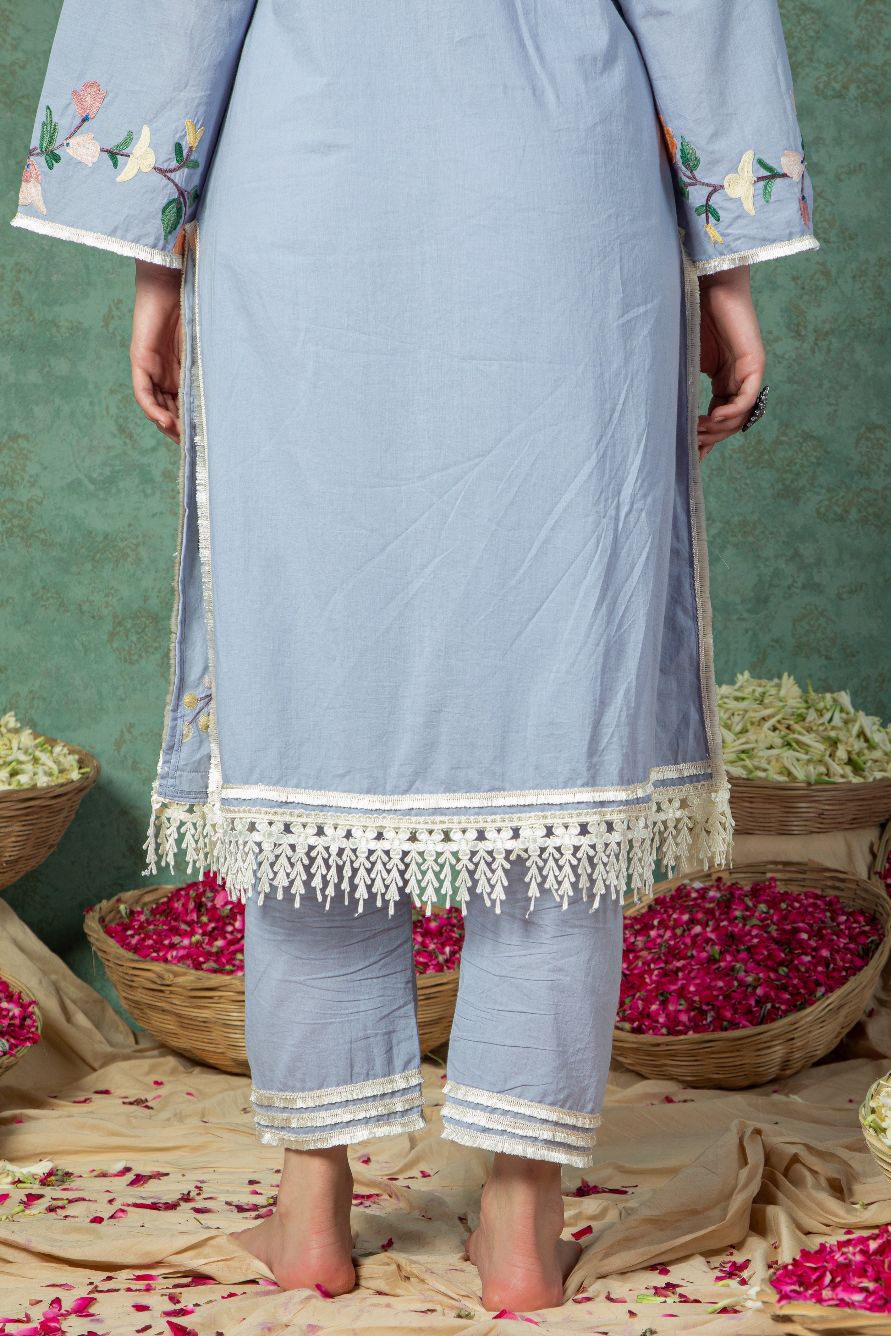 Blue Cotton Kurta Set