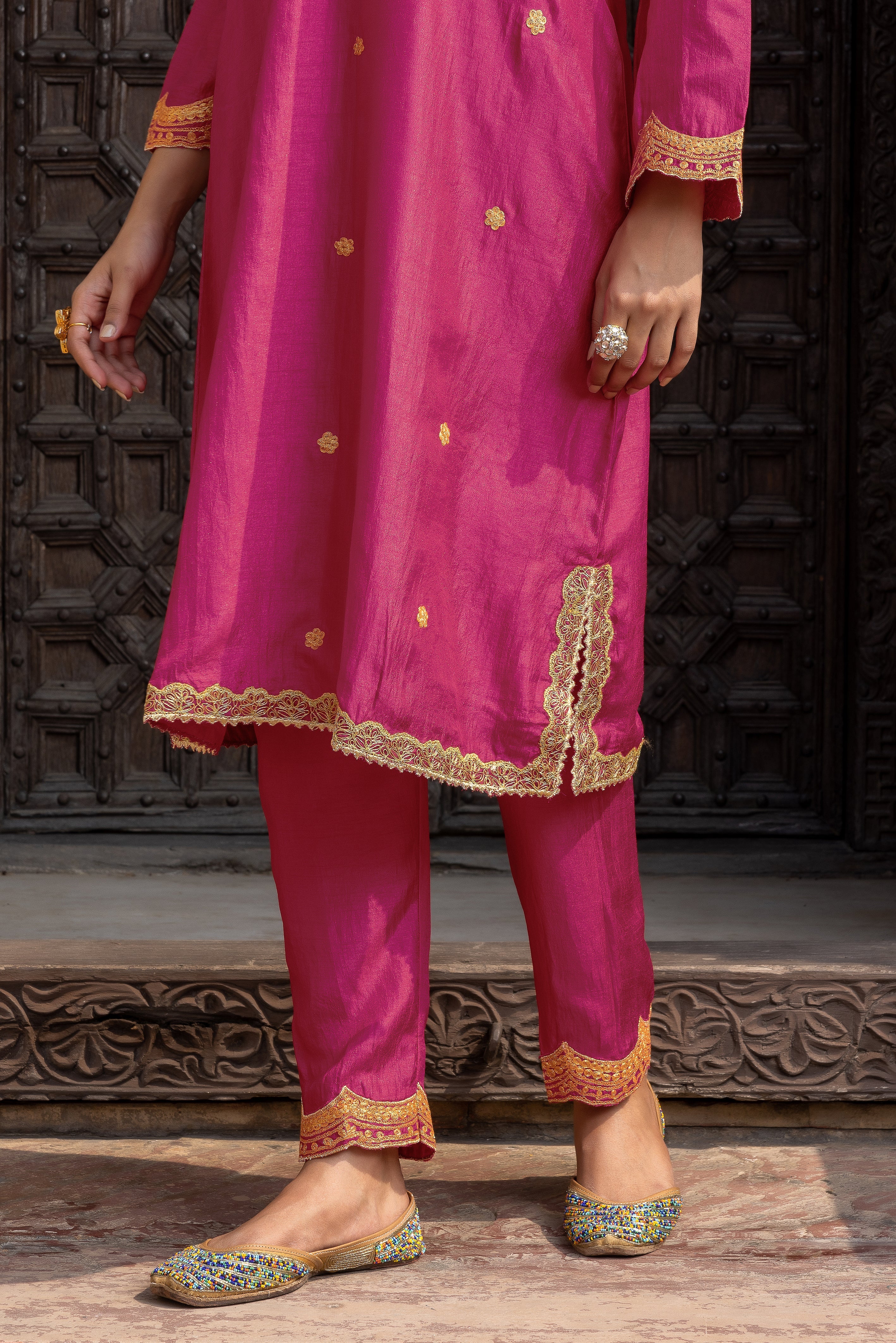 Rani Pilk Silk Kurta Set