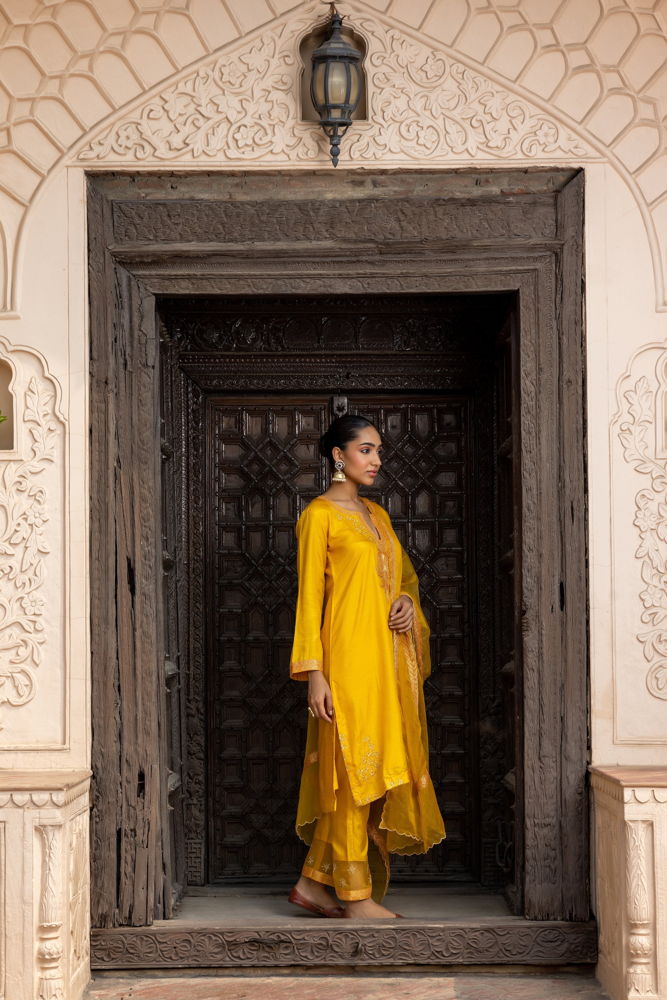 Yellow Silk Kurta Set