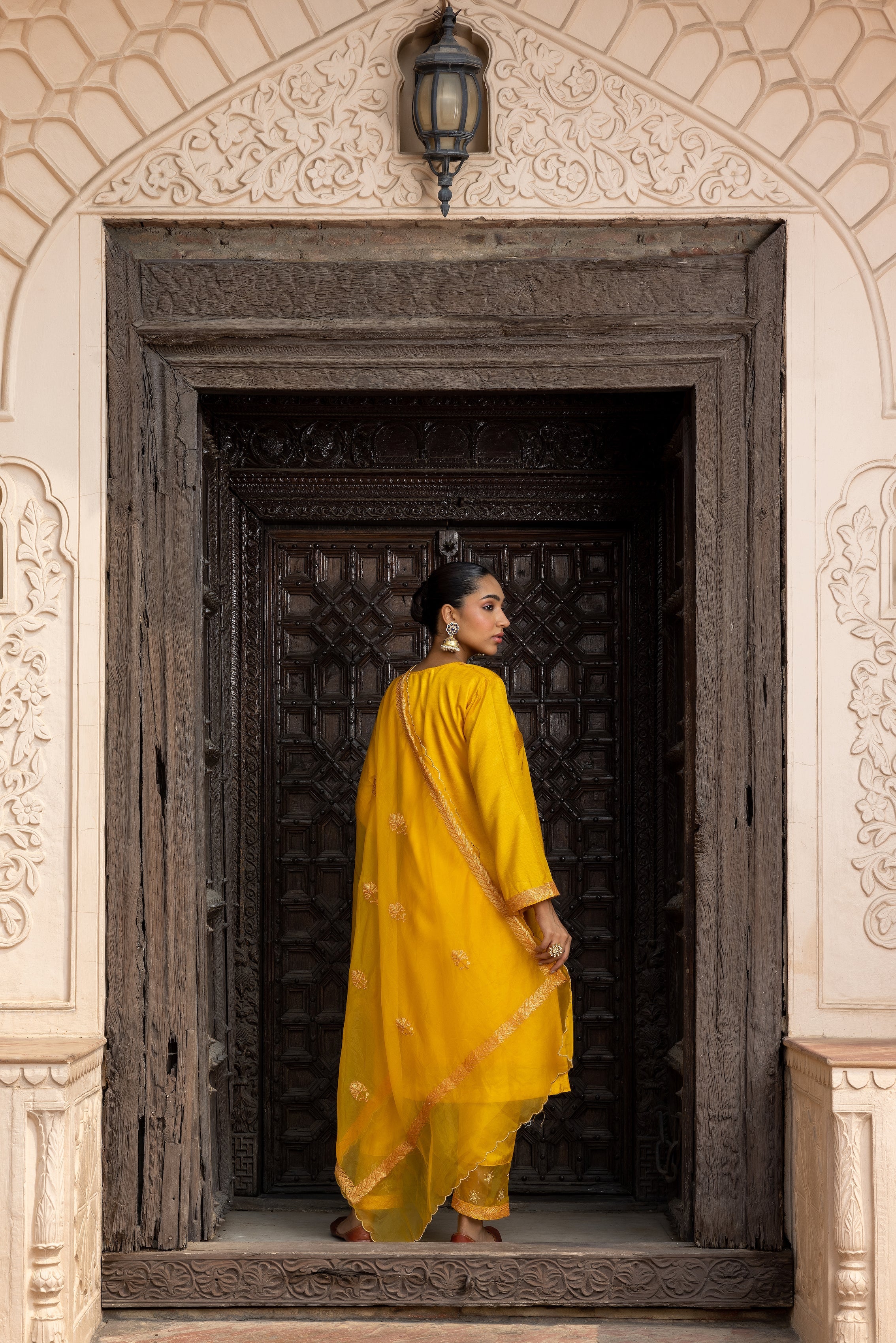 Yellow Silk Kurta Set