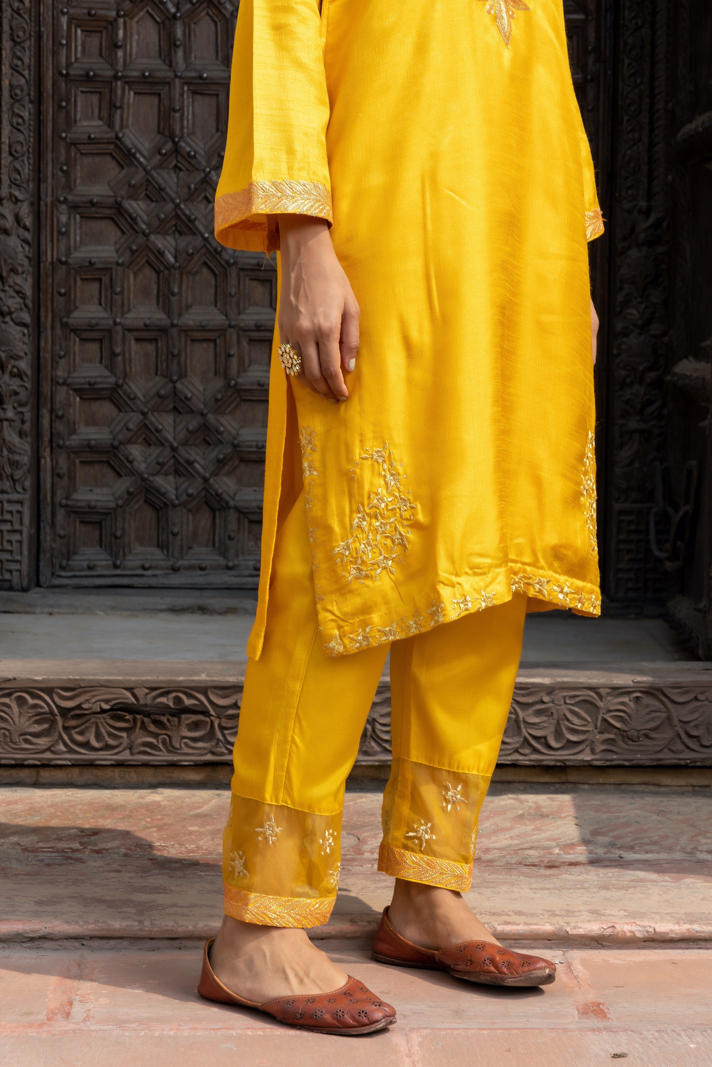 Yellow Silk Kurta Set