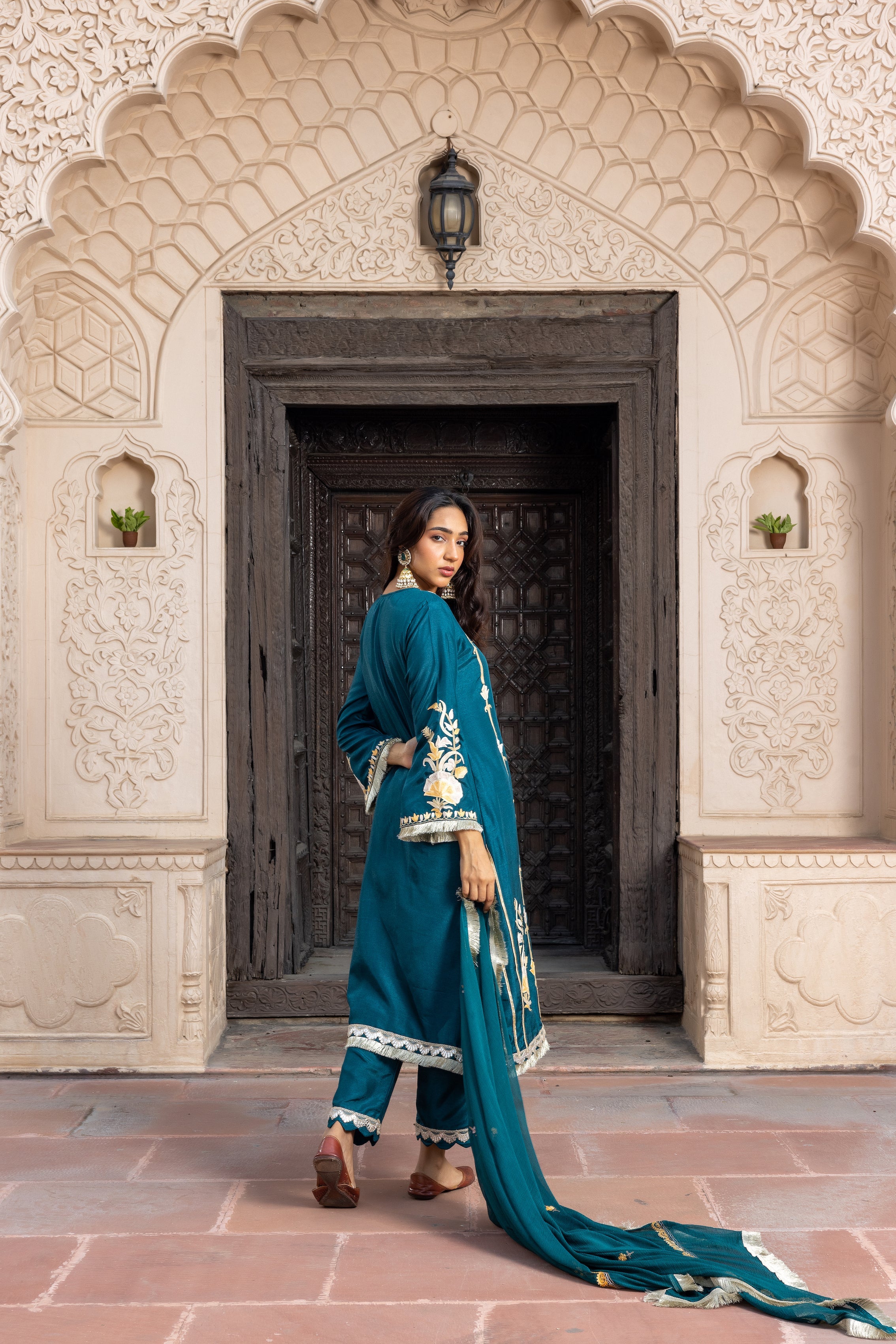 Green Silk Kurta Set