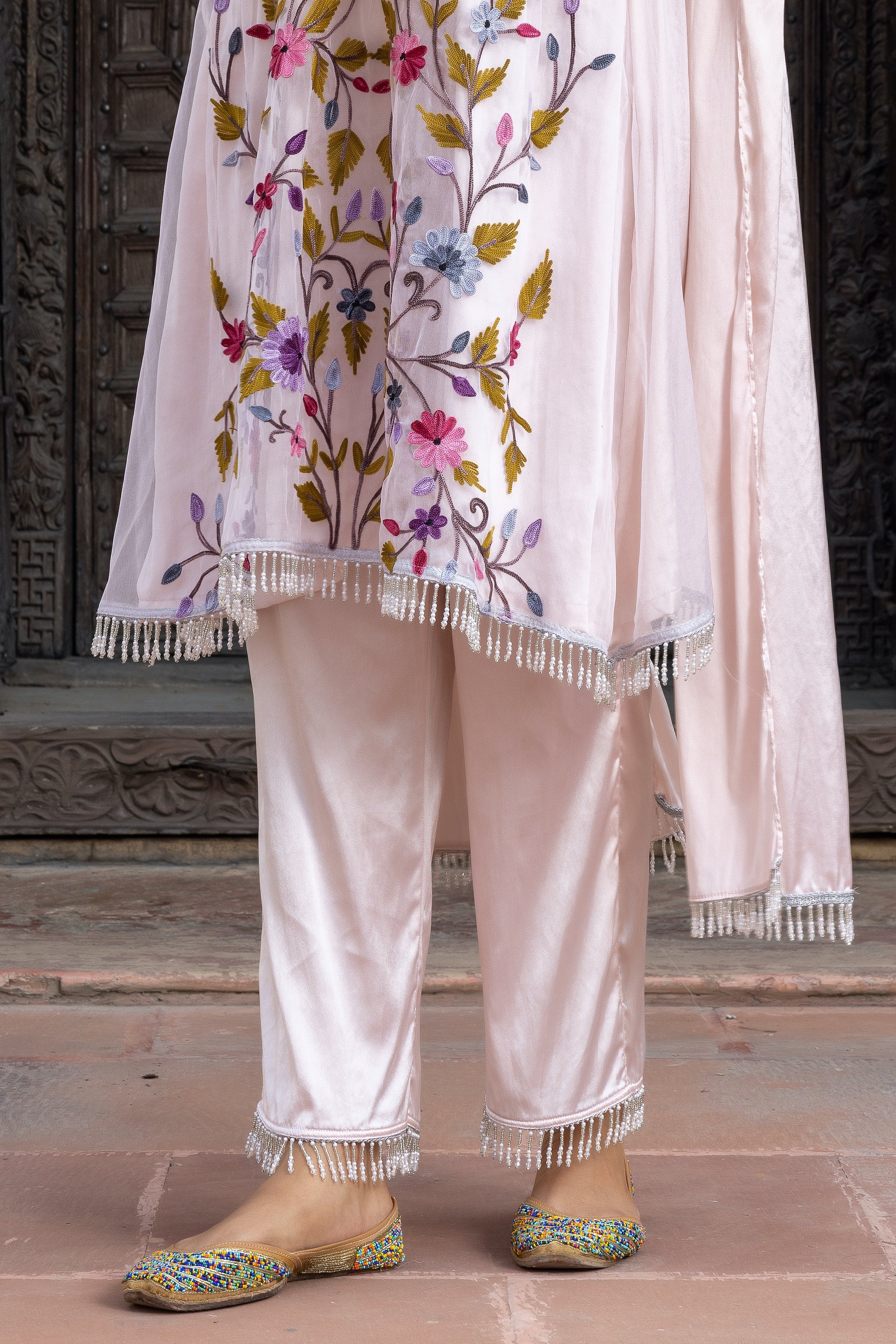 Rose Pink Khwabeeda Organza Kurta Set