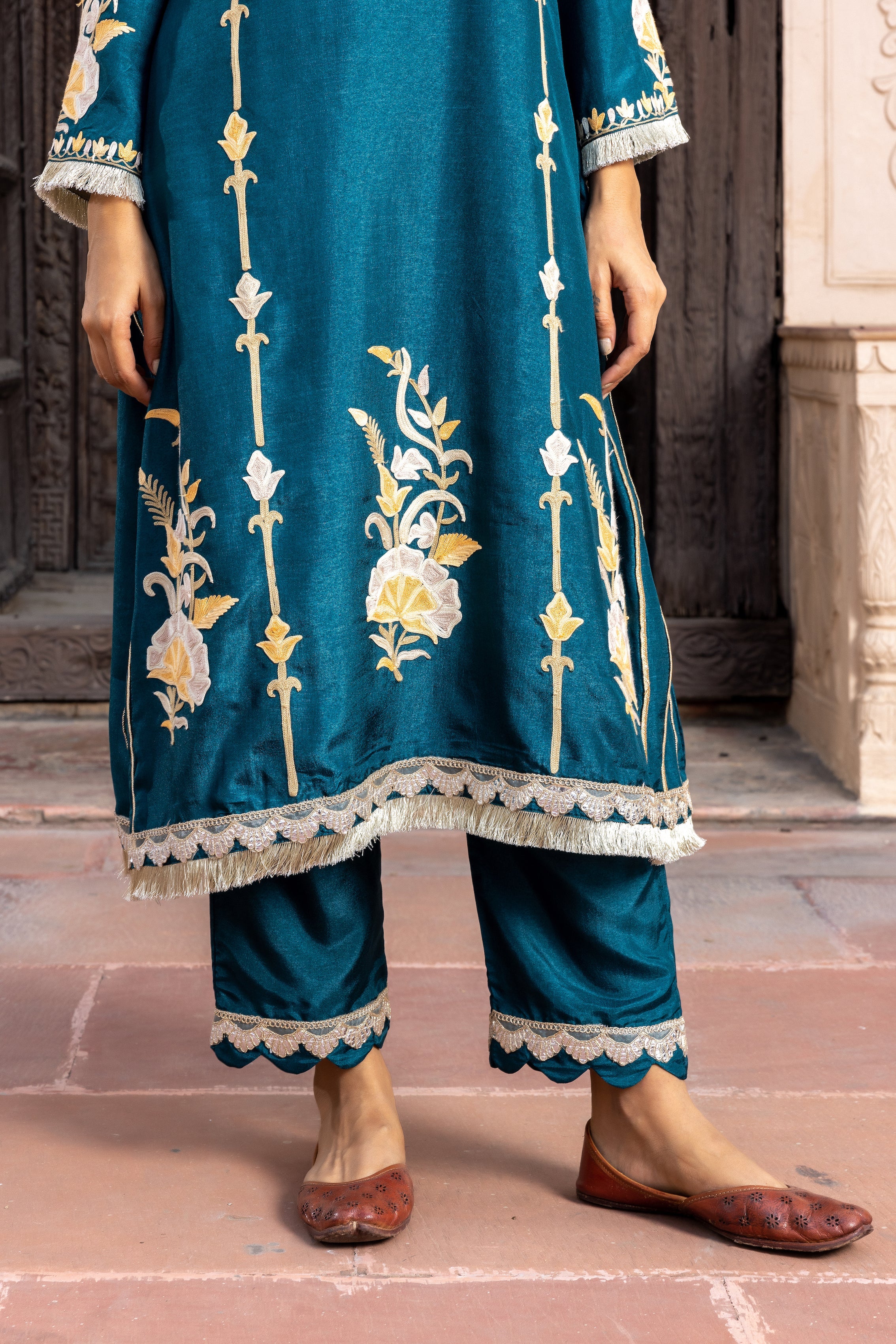 Green Silk Kurta Set