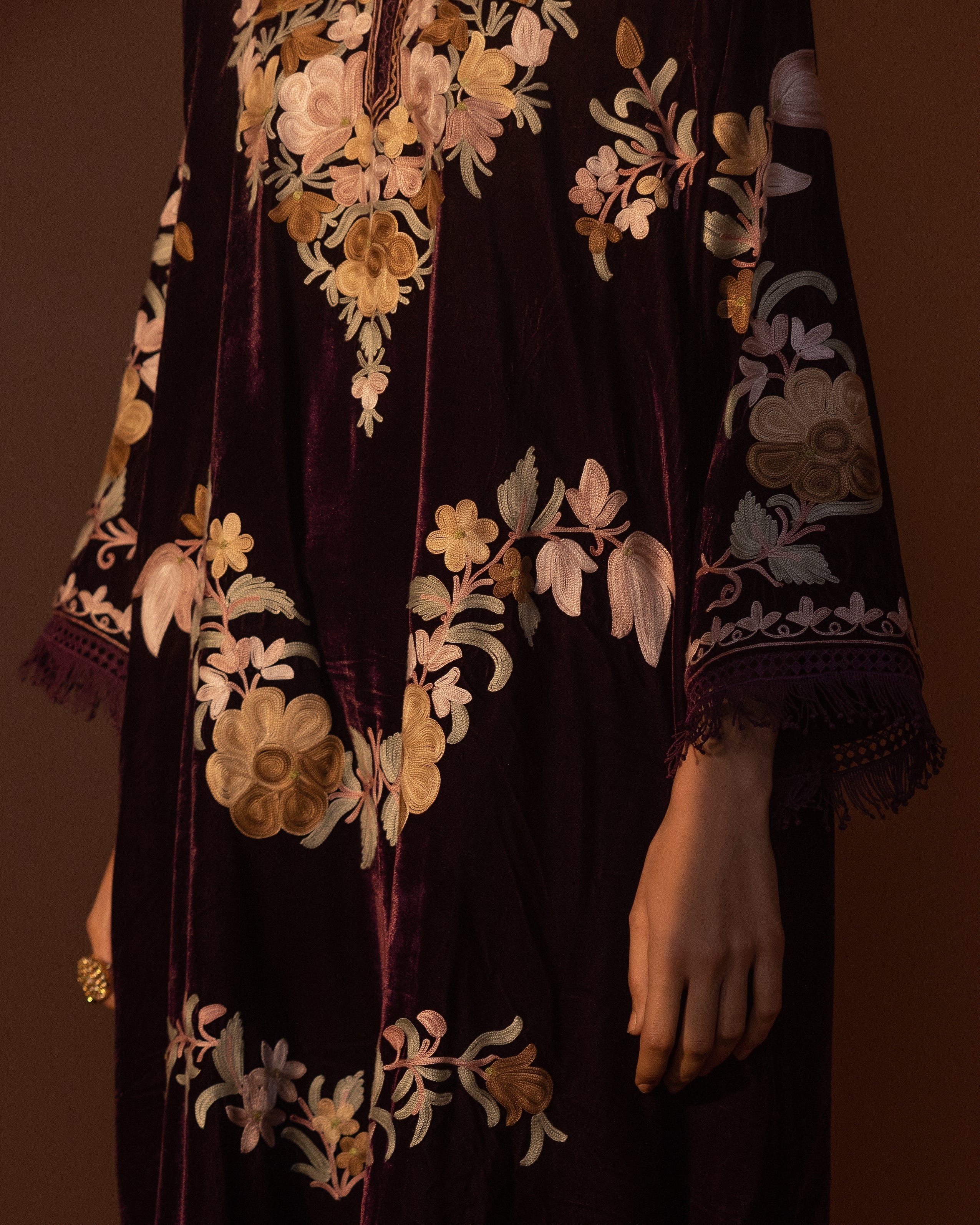 Wine Raeshmi Silk Velvet Kurta Set