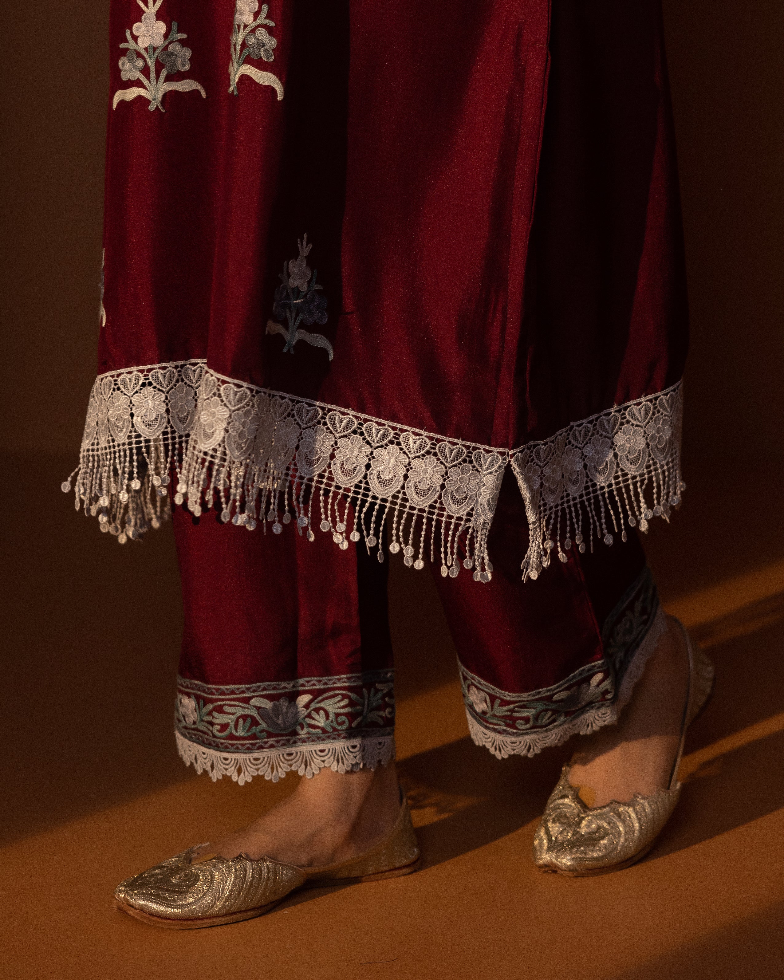 Maroon Silk Kurta Set