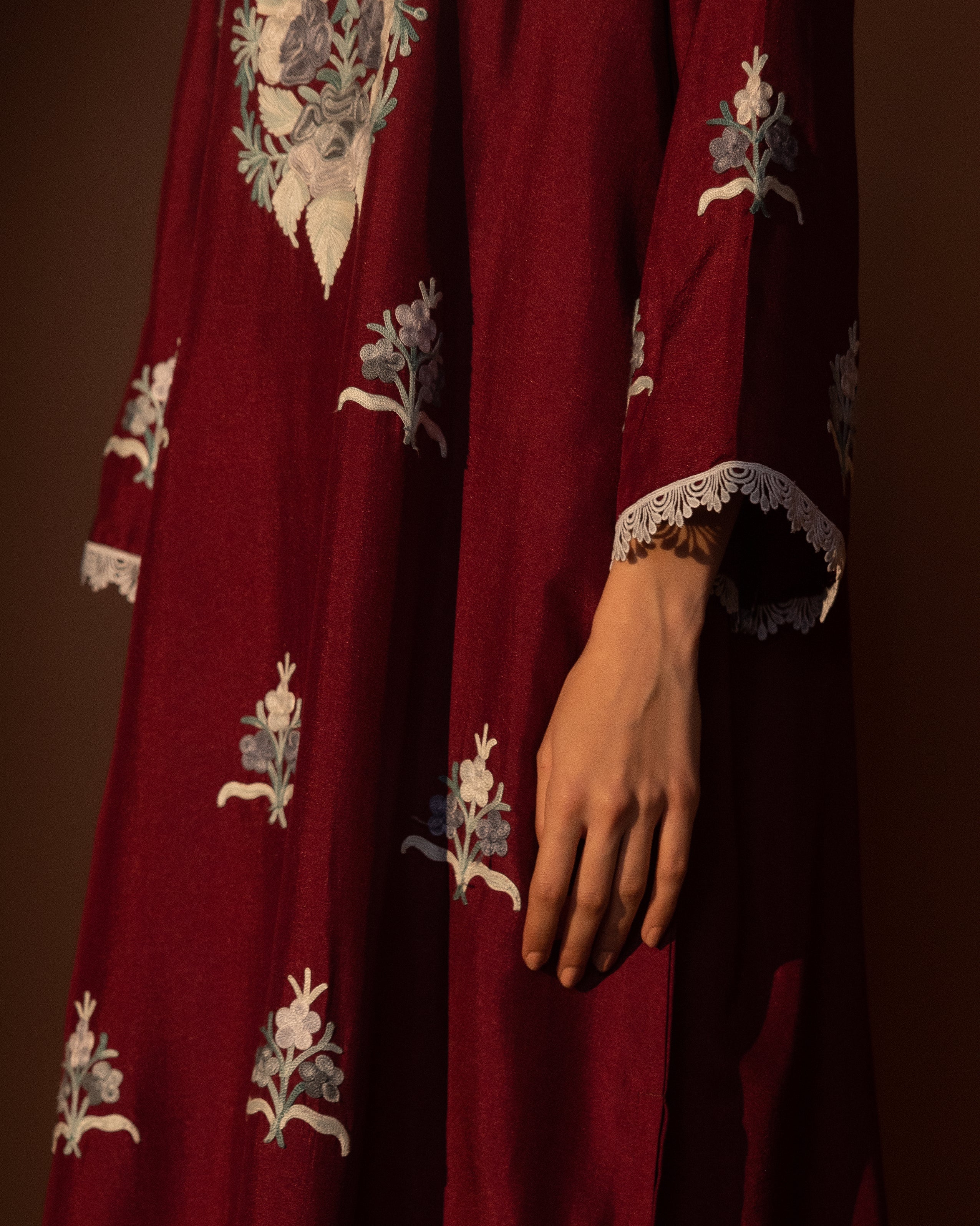 Maroon Silk Kurta Set