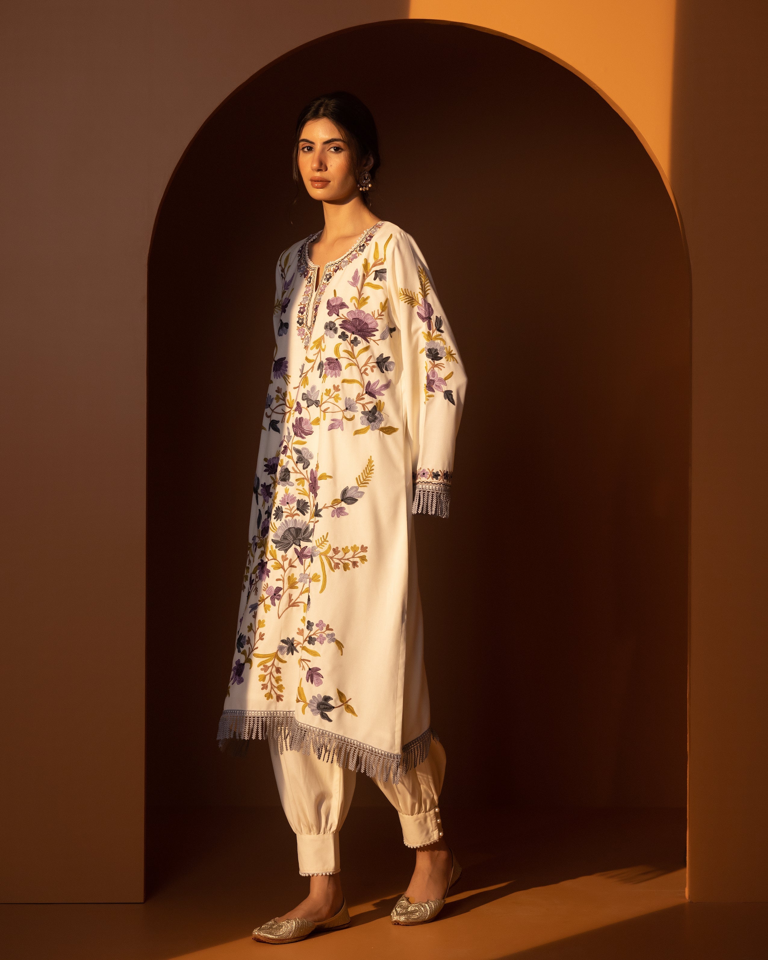 Ivory Pearl Spun Kurta Set