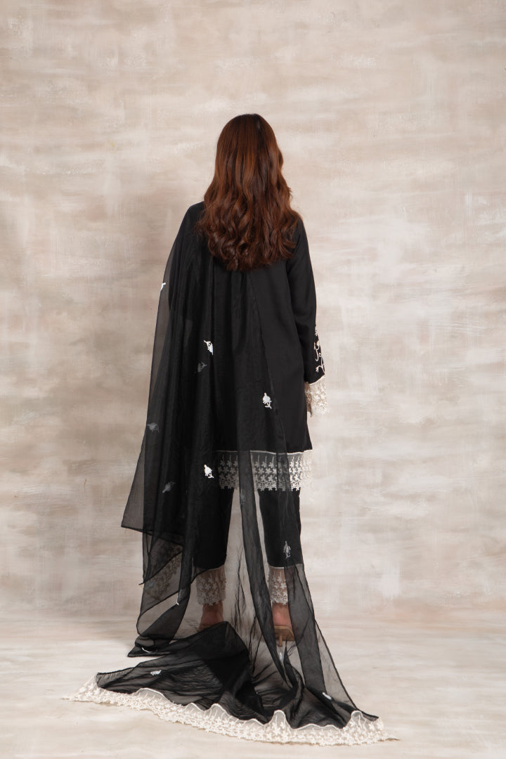 Black Organza Dupatta