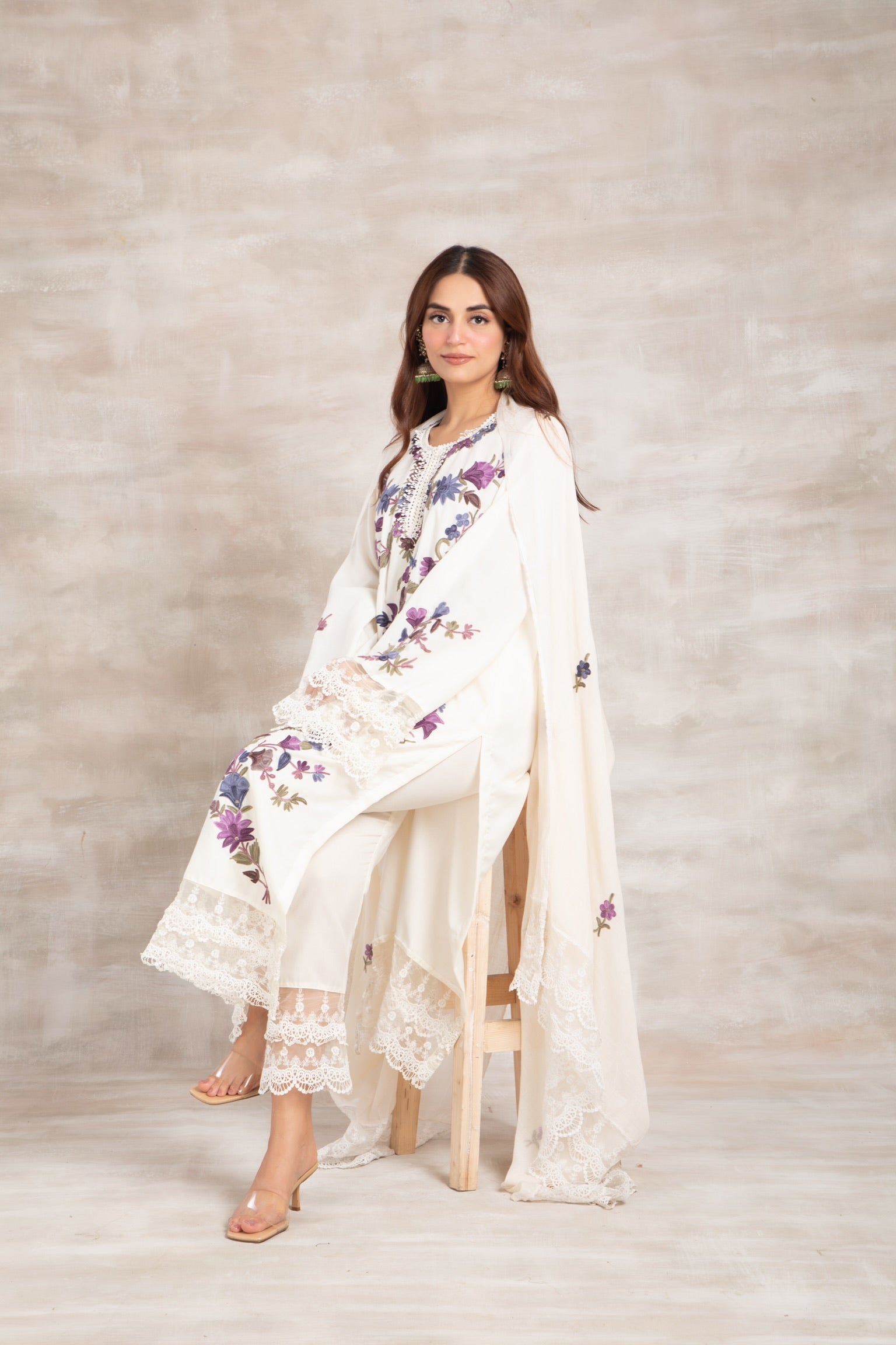 Firdaus Off White Cotton Kurta Set