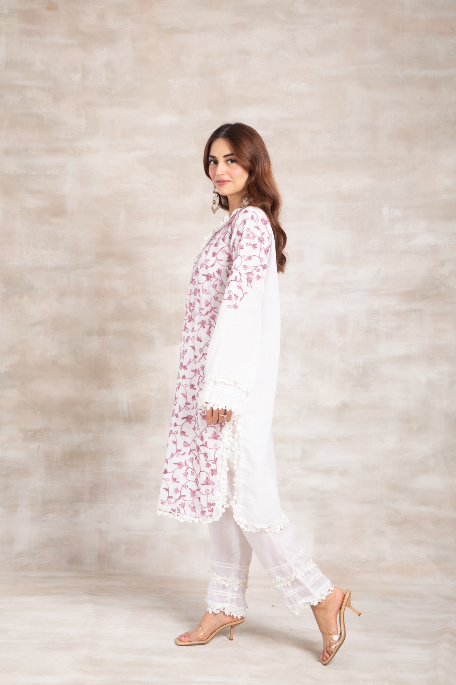 Firdaus White Cotton Kurta Set